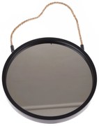Plastikowe lusterko wiszące Embellir czarne,średnica 25 cm