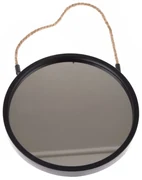 Plastikowe lusterko wiszące Embellir czarne,średnica 25 cm