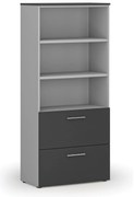 Szafa z szufladami na teczki zawieszkowe PRIMO GRAY, 800 x 420 x 1781 mm, szary/grafit