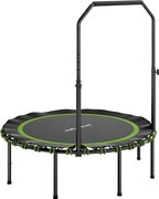 SPORTNOW Trampolina fitness z regulowanym uchwytem, Trampolina sportowa do użytku wewnątrz i na zewnątrz, Stal, Tworzywo sztuczne, Zielony