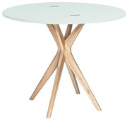 Stół półokrągły CUTTI 100x100 rozkładany miętowy/jesion RAGABA