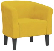 Żółty welurowy fotel wypoczynkowy F3-T46