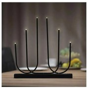 LED świecznik świąteczny 6xLED/2xAA czarny