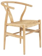 Krzesło z drewna tekowego i słomy - Kolor: naturalny - POGIANA