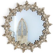 Owalne lustro w metalowej ramie , średnica 78cm