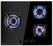 Klarstein Goldflame 60cm Płyta gazowa 3 palniki Czarny