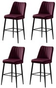 Zestaw krzeseł barowych Vento Claret Red and Black, 4 szt., 4 szt.