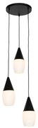 Nowoczesna lampa wisząca czarna z opalowym szkłem 3-punktowa - Drop Nowoczesny Oswietlenie wewnetrzne