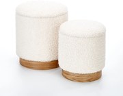 Zestaw puf CANCUN kremowy/naturalny HALMAR