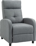 HOMCOM Fotel relaksacyjny z funkcją leżenia, wysuwany podnóżek, sprężyny kieszeniowe, do 150 kg, Szary