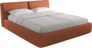 Tapicerowane łóżko z pojemnikiem - 180x200 - Szynila - Terakota - HOKU