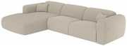 Kanapa narożna duża lewa z ekspresowym mechanizmem w tkaninie beżowej melanż POGNI