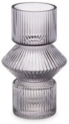 Szklany wazon ryflowane szkło, 9,5 x 16,5 cm