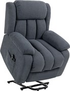HOMCOM Fotel TV z funkcją podnoszenia, elektryczny fotel relaksacyjny z funkcją leżenia i masażem, 93x91x103 cm, ciemnoszary