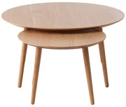 Okrągłe stoliki w dekorze dębu zestaw 2 szt. ø 88 cm Adda – Unique Furniture