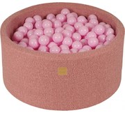 Okrągły Suchy Basen Dla Dziecka 90x40cm/300 Piłek 7cm, Boucle, Różowy, Piłki: Pastelowy Róż - Meowbaby®