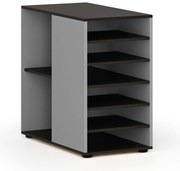 Dostawna szafka półkowa do biurka PRIMO GRAY, lewa, szara/wenge