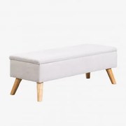 Tapicerowana Ławka Bagażnika Adirane ↔︎ 140 Cm & Tkaniny Beżowy Krem - Sklum