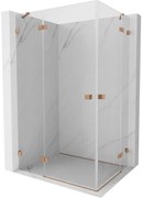 Mexen Lunar Duo kabina prysznicowa uchylna lewa 100 x 80 cm, transparent, miedź szczotkowana - 834-100L-080P-65-00