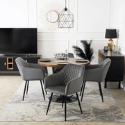 Krzesło Tapicerowane SHANE Szare Nowoczesne Loft