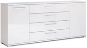 Duża biała komoda z szufladami i półkami 190 cm E1-A60