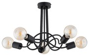 Żyrandol natynkowy WINGO 5xE27/15W/230V czarny