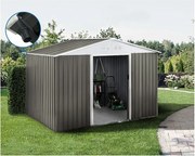 Metalowa szopa ogrodowa "Dallas" - 8,84m² z rynną - Taupe
