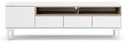 Biała szafka pod TV 156x48x48 cm Roomers – Tvilum