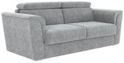Kanapa 4-osobowa rozkładana typu express z szarą tapicerką - Miejsce do spania 160 cm - Materac 22 cm - RIZORA