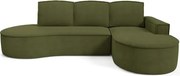 Narożnik MOLLY Prawostronny z funkcją spania, wolnostojący tkanina CURIO 39 Zielony