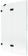 Mexen Lunar parawan nawannowy 2-skrzydłowy lewy 110 x 150 cm, transparent, czarny - 897-110-100-70-00-L