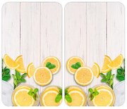 Płyty termoodporne do ochrony kuchenki, 2 tafle szklane z ozdobnym wzorem + stopki antypoślizgowe - 52 x 30 cm, WENKO