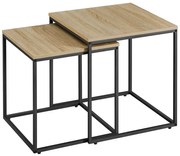 Komplet stolików kawowych kwadratowych 2w1 dąb sonoma B4-D48