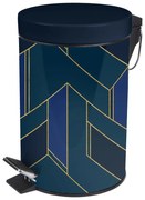 Ciemnoniebieski metalowy kosz na śmieci z pedałem 3 l Achille – douceur d'intérieur