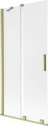 Mexen Velar parawan nawannowy 2-skrzydłowy rozsuwany 90 x 150 cm, szron, złoty szczotkowany - 896-090-000-31-55