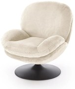 Fotel tapicerowany SHELL kremowy obracany HALMAR