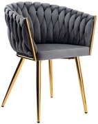 Szare nowoczesne krzesło plecione  W9-S33