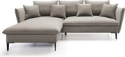 Narożnik GLOSS Lewostronny z funkcją spania, zestaw z poduszkami wolnostojący tkanina RIVIERA 21 Beżowy WERSAL