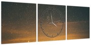 Obraz gwiaździstego nieba (z zegarem) (90x30 cm)