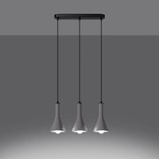 Lampy wiszące nowoczesny Lum, beton - 3 źródło światła 3000K - L.46 x H.110 cm - szary