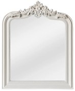 Lustro barokowe z drewnianymi listwami z drewna paulowni - dł. 80 x wys. 100 cm - Matowy biały - NOVARA