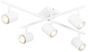 Nowoczesna lampa sufitowa biała 5-światłowa regulowana kwadratowa - Jeana
