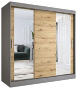 Szafa przesuwna antracyt + dąb artisan 200 cm M7-P21