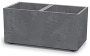 Donica z wkładem Sierra Square Beton Effect 77 x 38,5 x 37 cm marengo PROSPERPLAST