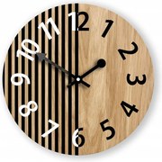 Zegar na ścianę nowoczesny drewniany z cichym mechanizmem okrągły solidny