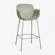 Pack 4 Wysokich Stołków Ogrodowych Z Polipropylenu I Stali Lynette Bamboo Green & ↑75 Cm - Sklum