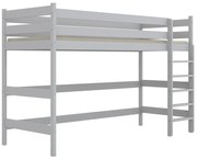 Białe drewniane łóżko jednoosobowe z antresolą - 5 rozmiarów N7-Z21