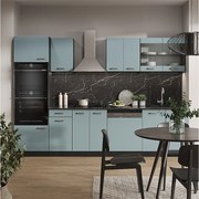 Zabudowa kuchenna niebiesko-szary/antracytowy 300x46x81.6 r-line