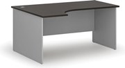 Narożne biurko PRIMO GRAY, 160x120 cm, lewe, szary/wenge