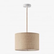 Lampa Sufitowa Wisząca Z Tkaniny Arlina Naturalny - Biała & Beżowy Len Ø30 Cm - ↑20 Cm Arlina - Sklum